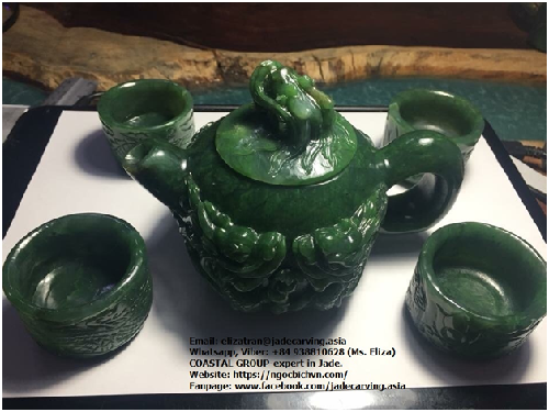 天然玉茶壶套装
