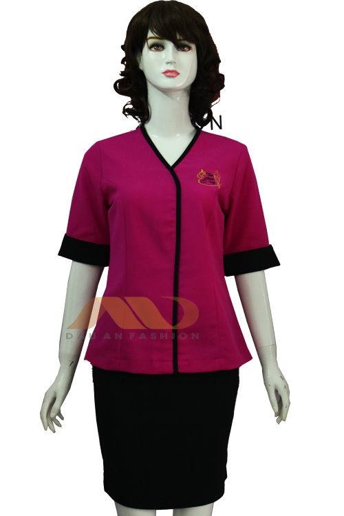 AS0097 粉黑色水疗制服连衣裙